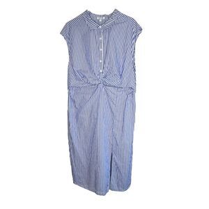 Maurices Blue White Nautical Striped Twist Front Sleeveless Shirt Dress Size 2X